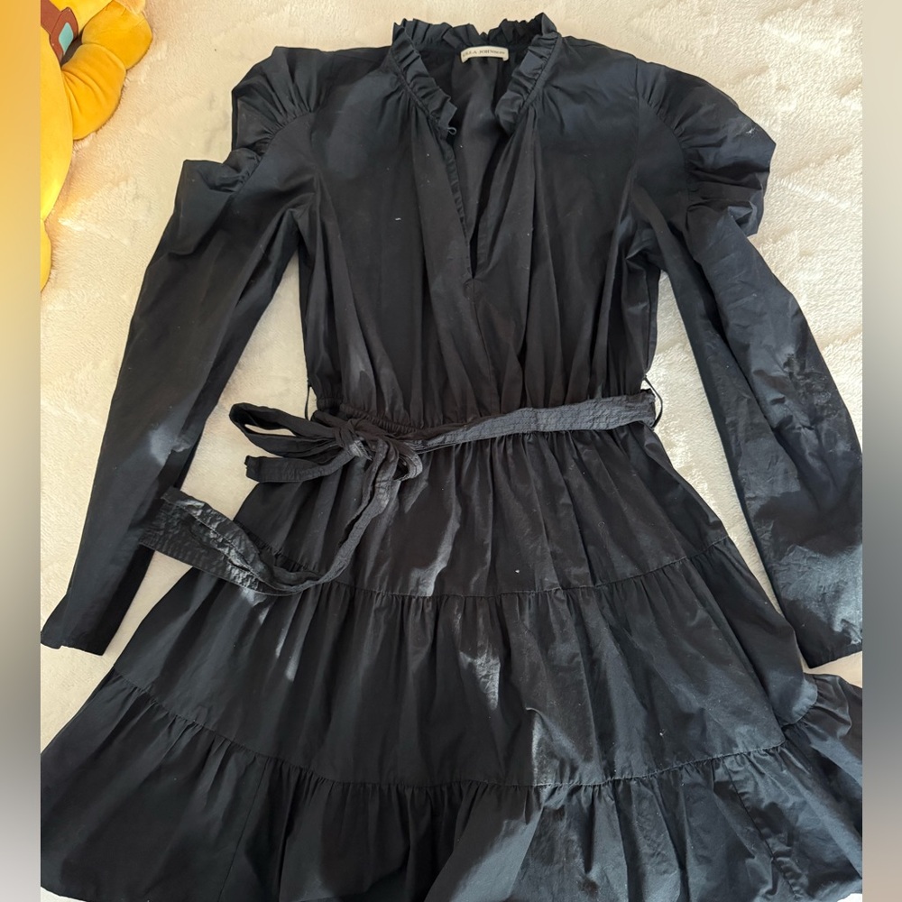 ULLA JOHNSON  NAIMA black long sleeve DRESS Size 6